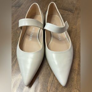 Stuart Weitzman Gala Mary Jane Flat in Oat